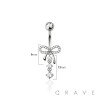 316L SURGICAL STEEL RIBBON WITH CZ DANGLE CASCADE BELLY BUTTON NAVEL RING 316L SURGICAL STEEL RIBBON WITH CZ DANGLE CASCADE BELLY BUTTON NAVEL RING